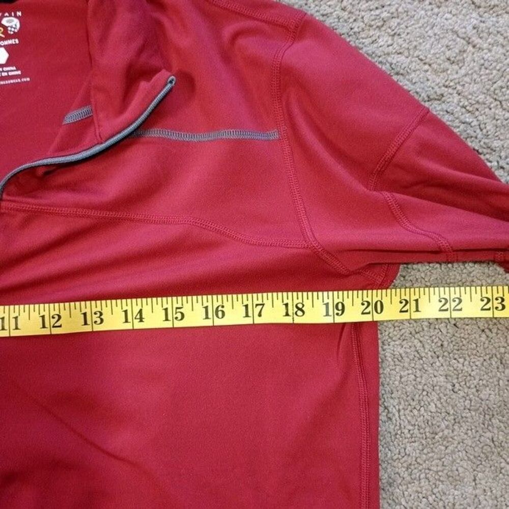 Mountain Hardwear Pullover 1/4 Zip Fleece Mens Medium Red Hiking‎ Camp Gorpcore - Picture 5 of 7